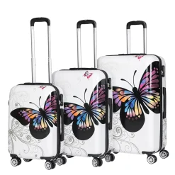 Reisekoffer Hartschalenkoffer BUTTERFLY 3er Set