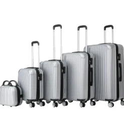 Reisekoffer Hartschalenkoffer LINN 5er Set silber