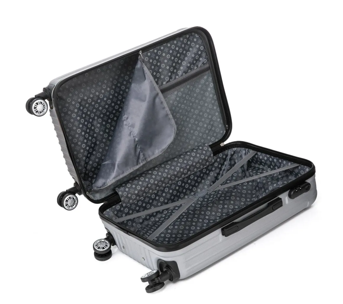 Reisekoffer Hartschalenkoffer LINN 5er Set silber