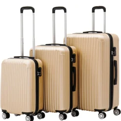 Reisekoffer Hartschalenkoffer LINN 3er Set champagner