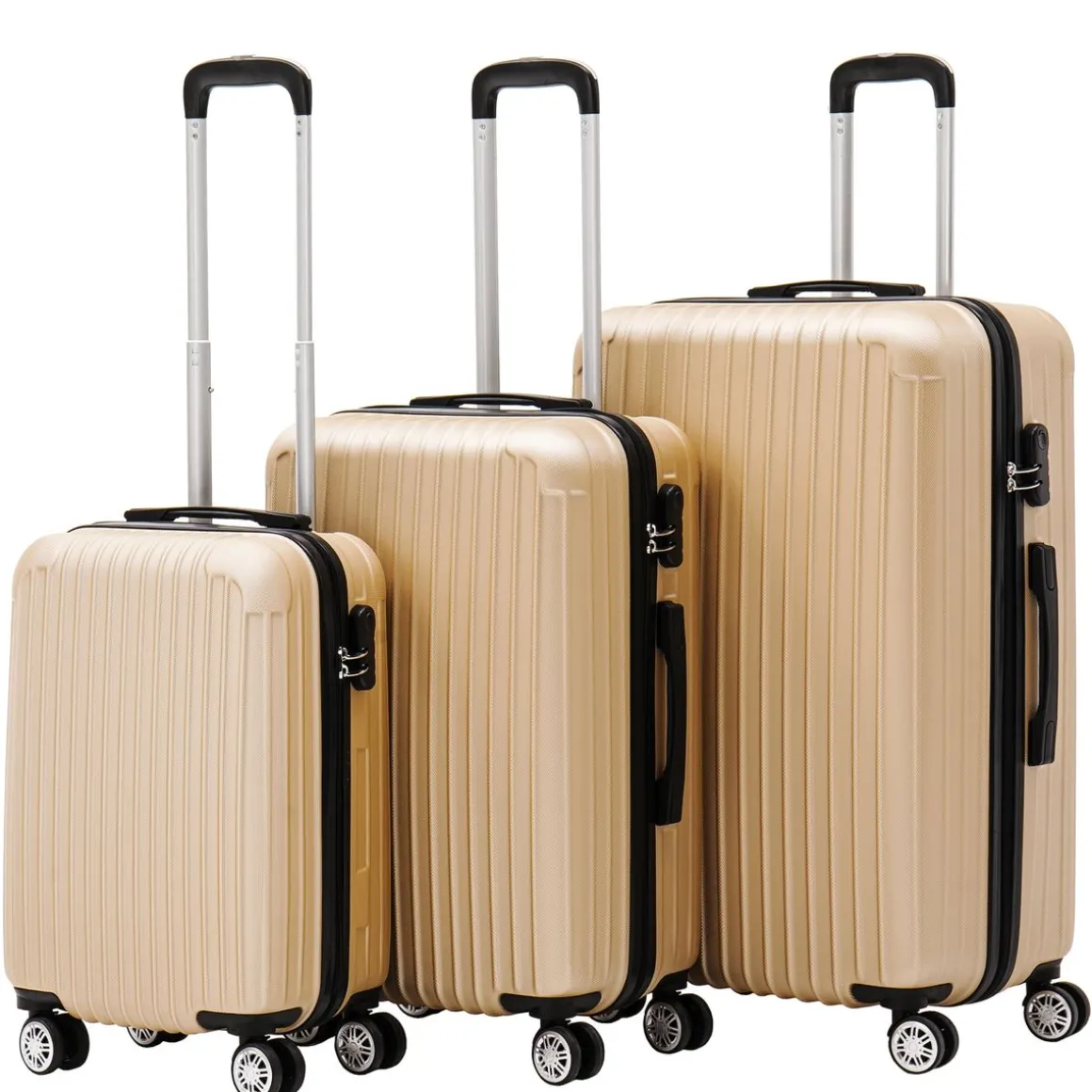 Reisekoffer Hartschalenkoffer LINN 3er Set champagner