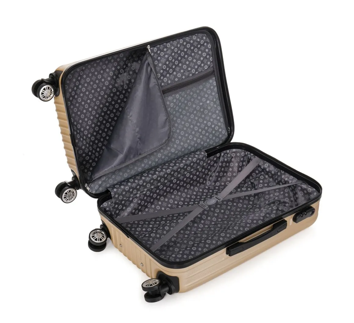 Reisekoffer Hartschalenkoffer LINN 3er Set champagner