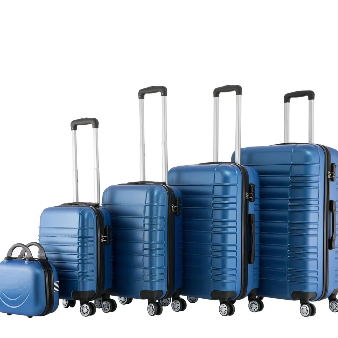 Reisekoffer Hartschalenkoffer AVA 5er Set blau