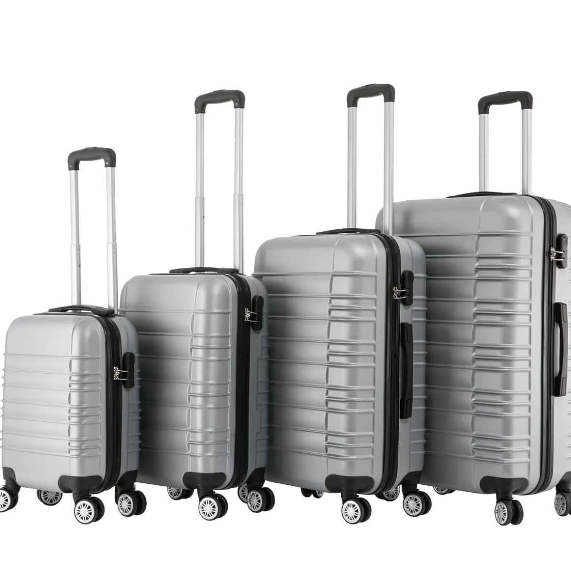Reisekoffer Hartschalenkoffer AVA 4er Set silber
