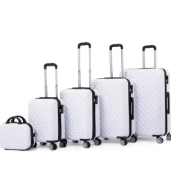 Reisekoffer Hartschalenkoffer AMY 5er Set weiss