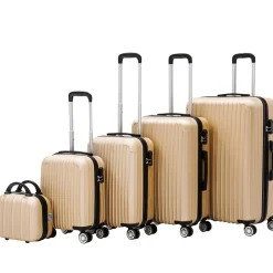 Reisekoffer Hartschalenkoffer LINN 5er Set champagner