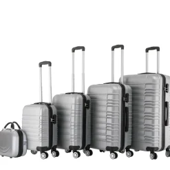 Reisekoffer Hartschalenkoffer AVA 5er Set silber