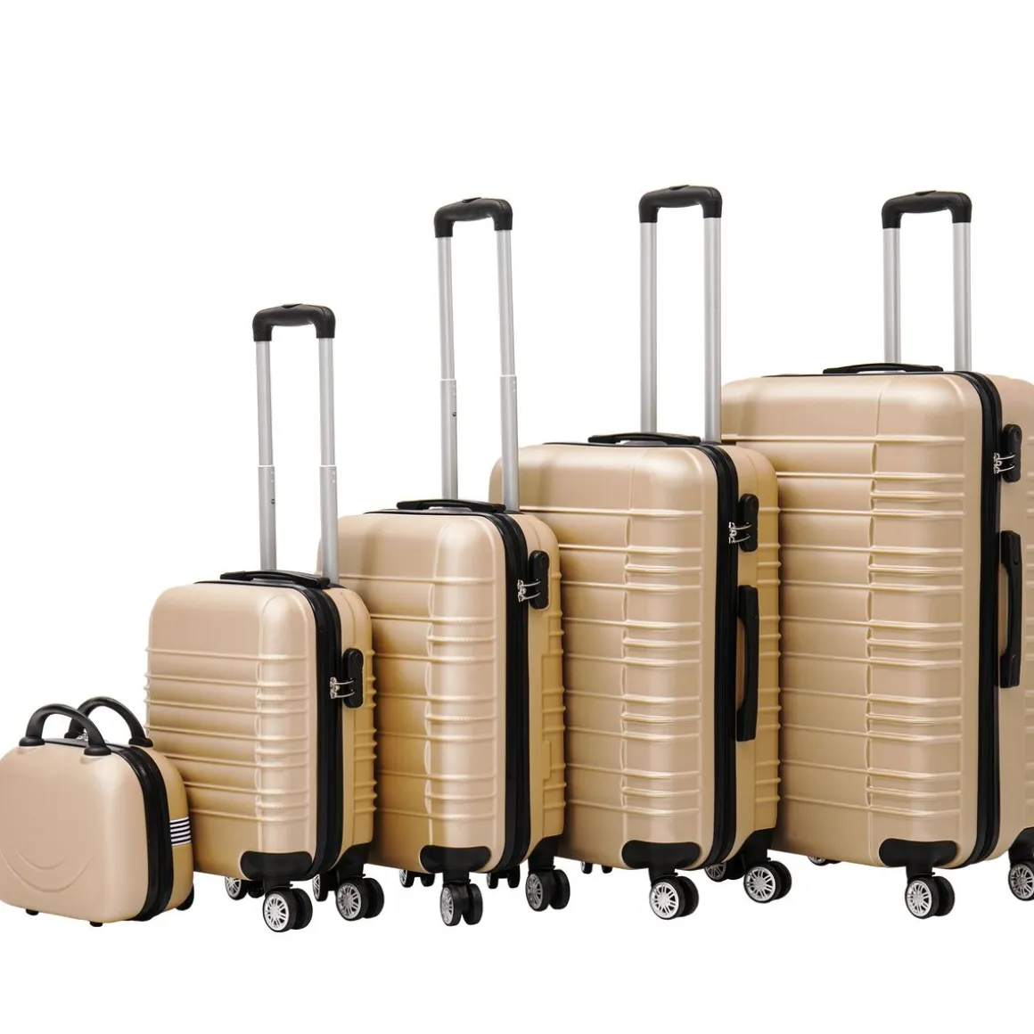 Reisekoffer Hartschalenkoffer AVA 5er Set champagner