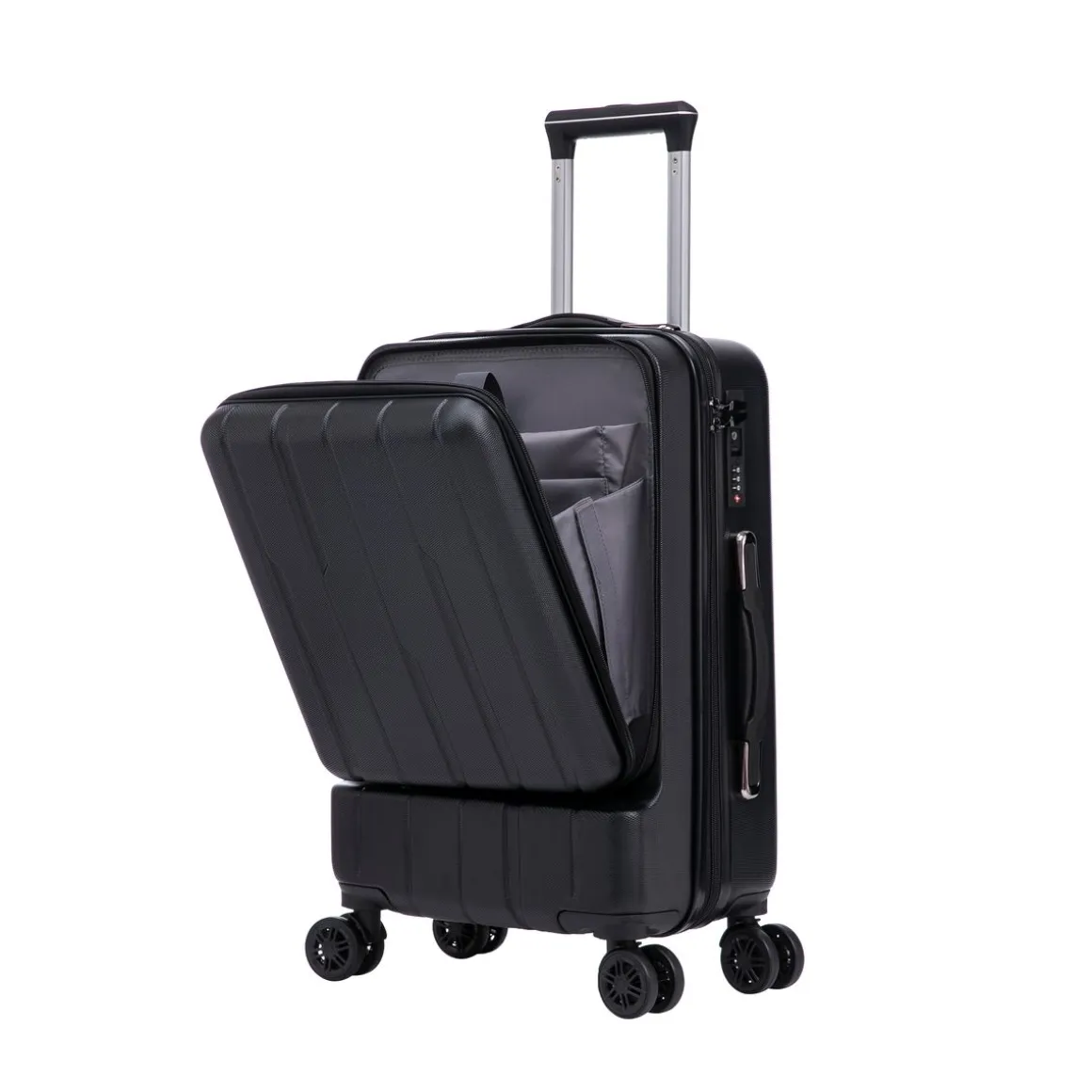 Reisekoffer Hartschalenkoffer mit Laptopfach DRAKE Grösse M schwarz