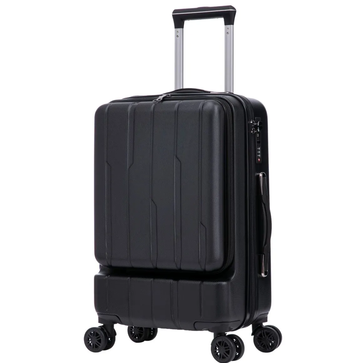 Reisekoffer Hartschalenkoffer mit Laptopfach DRAKE Grösse M schwarz