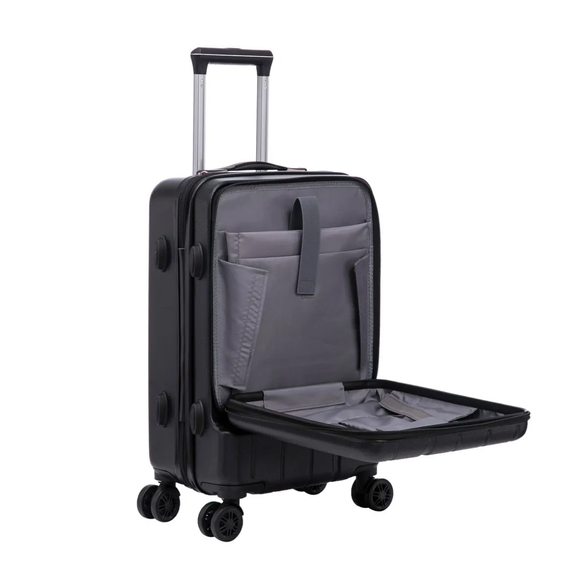 Reisekoffer Hartschalenkoffer mit Laptopfach DRAKE Grösse M schwarz