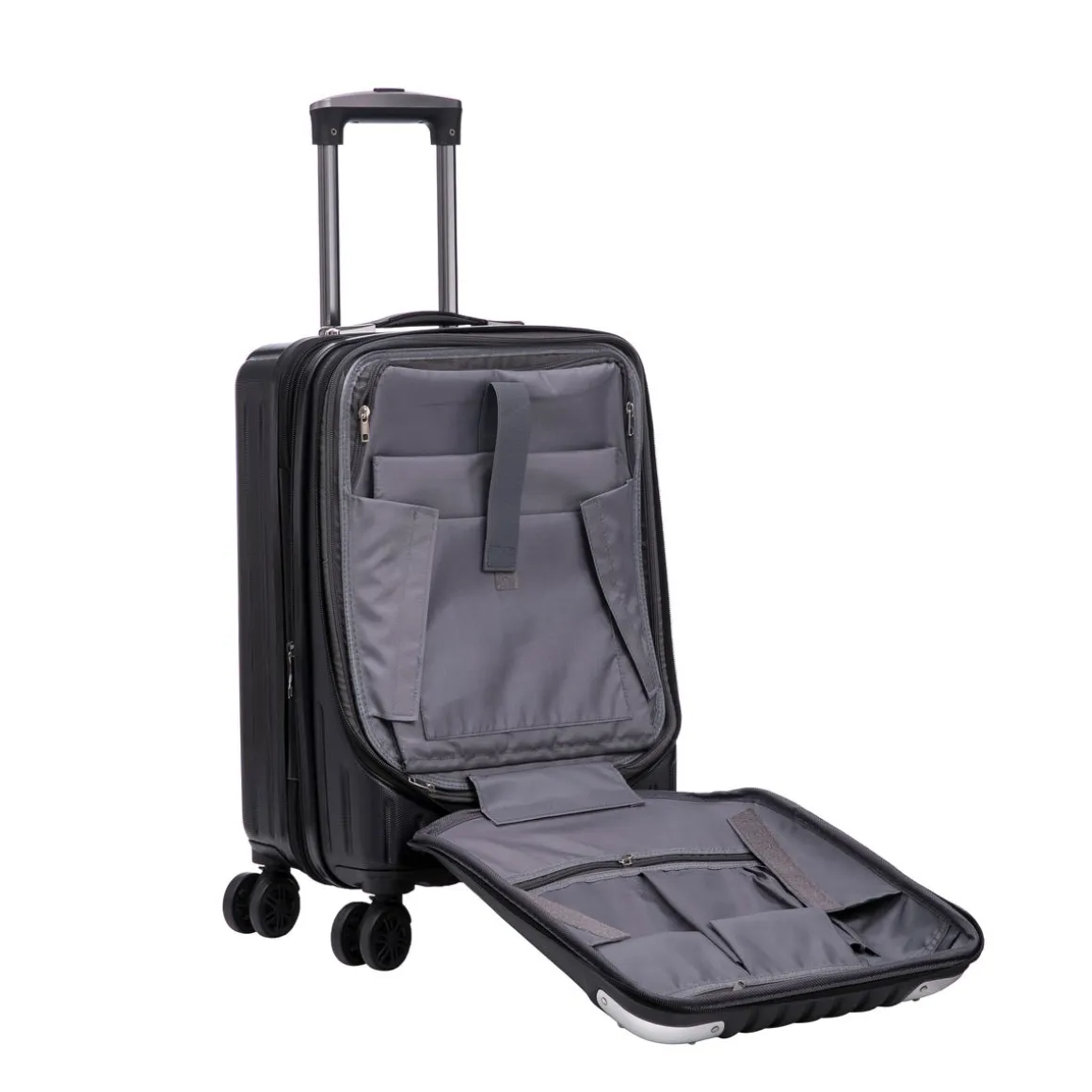 Reisekoffer Hartschalenkoffer mit Laptopfach LIMMA Grösse M schwarz