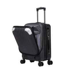 Reisekoffer Hartschalenkoffer mit Laptopfach LIMMA Grösse M schwarz
