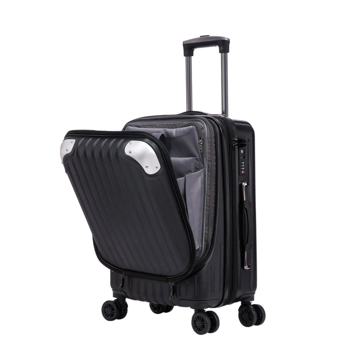 Reisekoffer Hartschalenkoffer mit Laptopfach LIMMA Grösse M schwarz