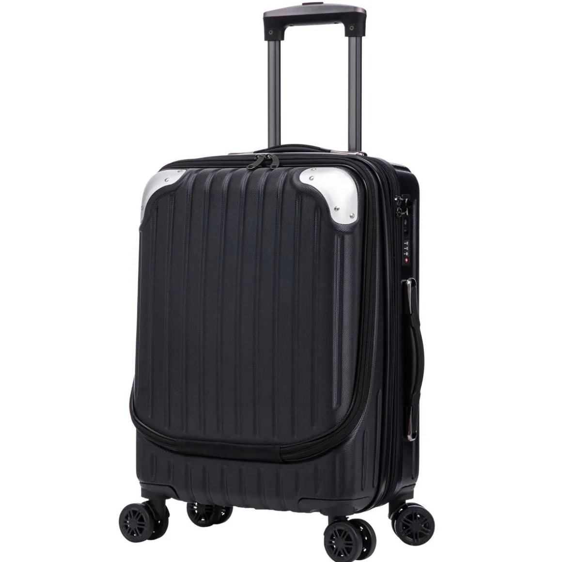 Reisekoffer Hartschalenkoffer mit Laptopfach LIMMA Grösse M schwarz