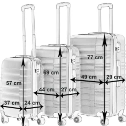 Reisekoffer Hartschalenkoffer AVA 3er Set champagner