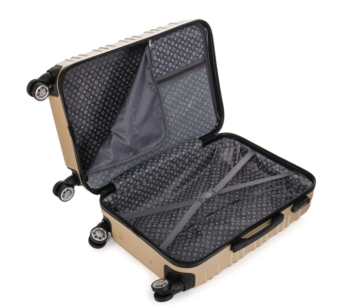 Reisekoffer Hartschalenkoffer AVA 3er Set champagner