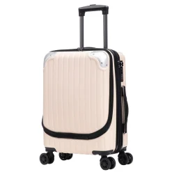 Reisekoffer Hartschalenkoffer mit Laptopfach LIMMA Grösse M beige