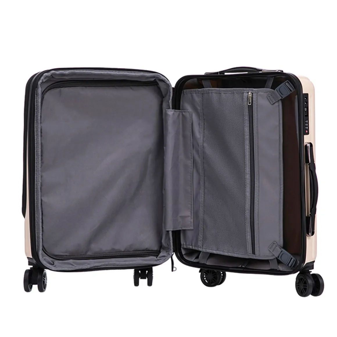 Reisekoffer Hartschalenkoffer mit Laptopfach LIMMA Grösse M beige
