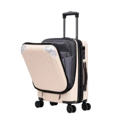 Reisekoffer Hartschalenkoffer mit Laptopfach LIMMA Grösse M beige