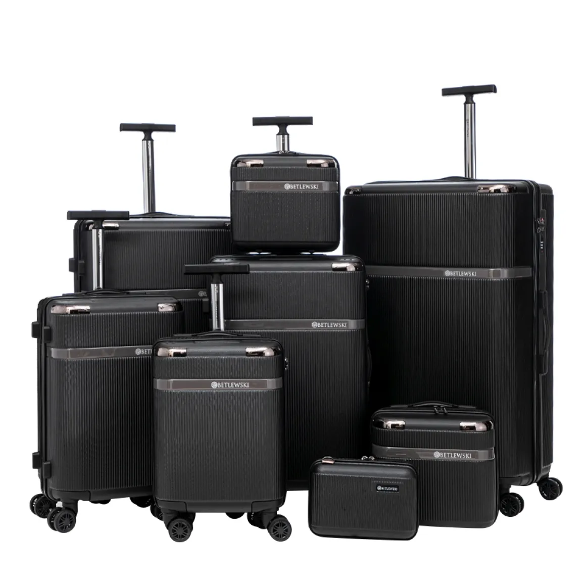 Reisekoffer Hartschalenkoffer VIRELLA 8er Set schwarz