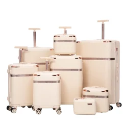Reisekoffer Hartschalenkoffer VIRELLA 8er Set beige