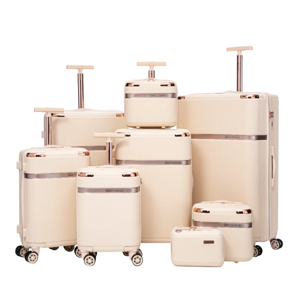 Reisekoffer Hartschalenkoffer VIRELLA 8er Set beige