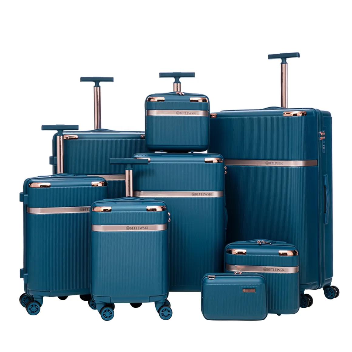 Reisekoffer Hartschalenkoffer VIRELLA 8er Set dunkelblau