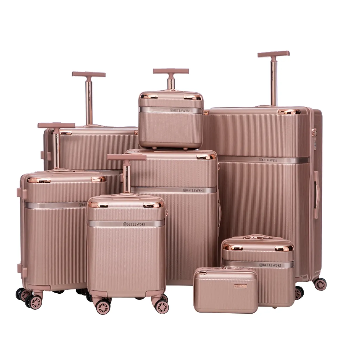 Reisekoffer Hartschalenkoffer VIRELLA 8er Set roségold