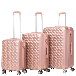 Reisekoffer Hartschalenkoffer AMY 3er Set roségold