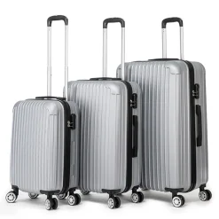 Reisekoffer Hartschalenkoffer LINN 3er Set silber