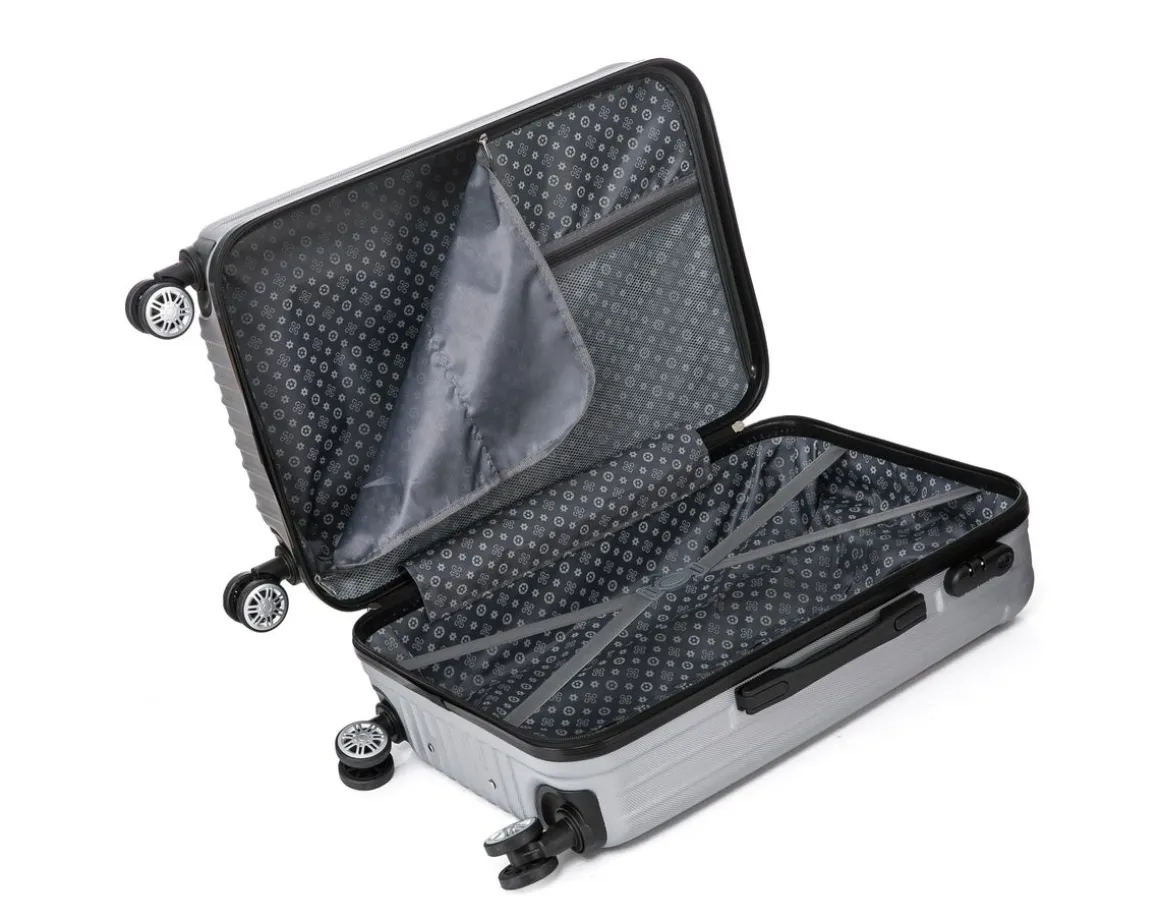 Reisekoffer Hartschalenkoffer LINN 3er Set silber