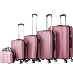 Reisekoffer Hartschalenkoffer LINN 5er Set rosa