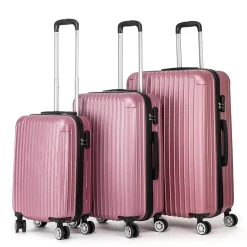 Reisekoffer Hartschalenkoffer LINN 3er Set rosa