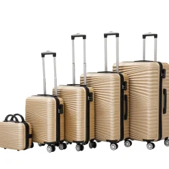 Reisekoffer Hartschalenkoffer NIA 5er Set champagner