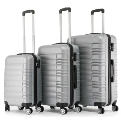 Reisekoffer Hartschalenkoffer AVA 3er Set silber