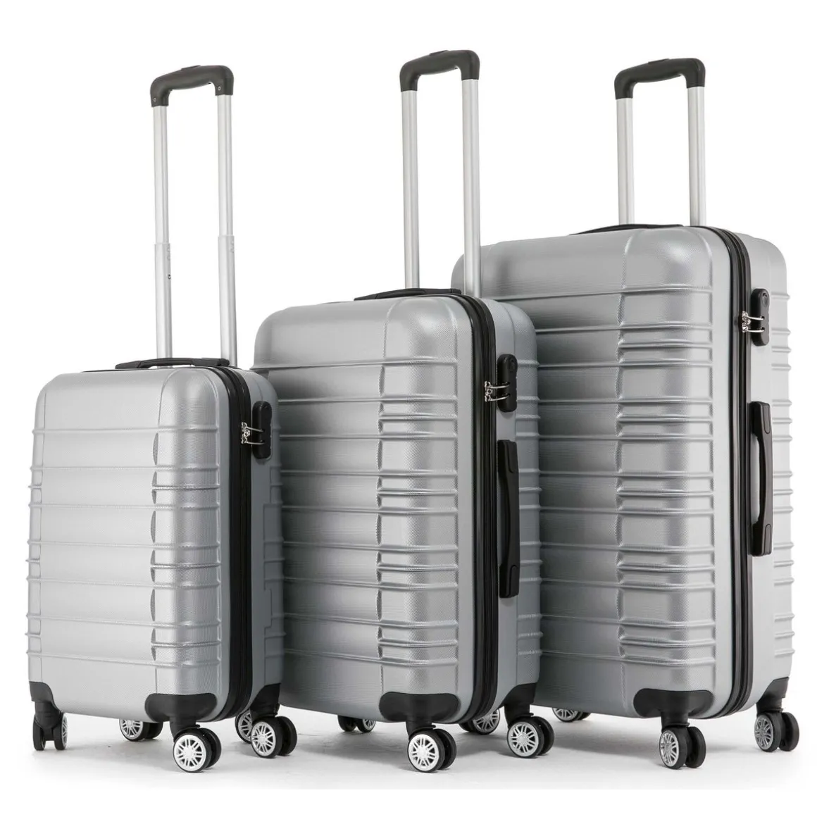 Reisekoffer Hartschalenkoffer AVA 3er Set silber