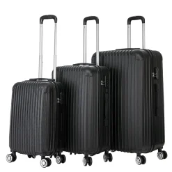 Reisekoffer Hartschalenkoffer LINN 3er Set schwarz