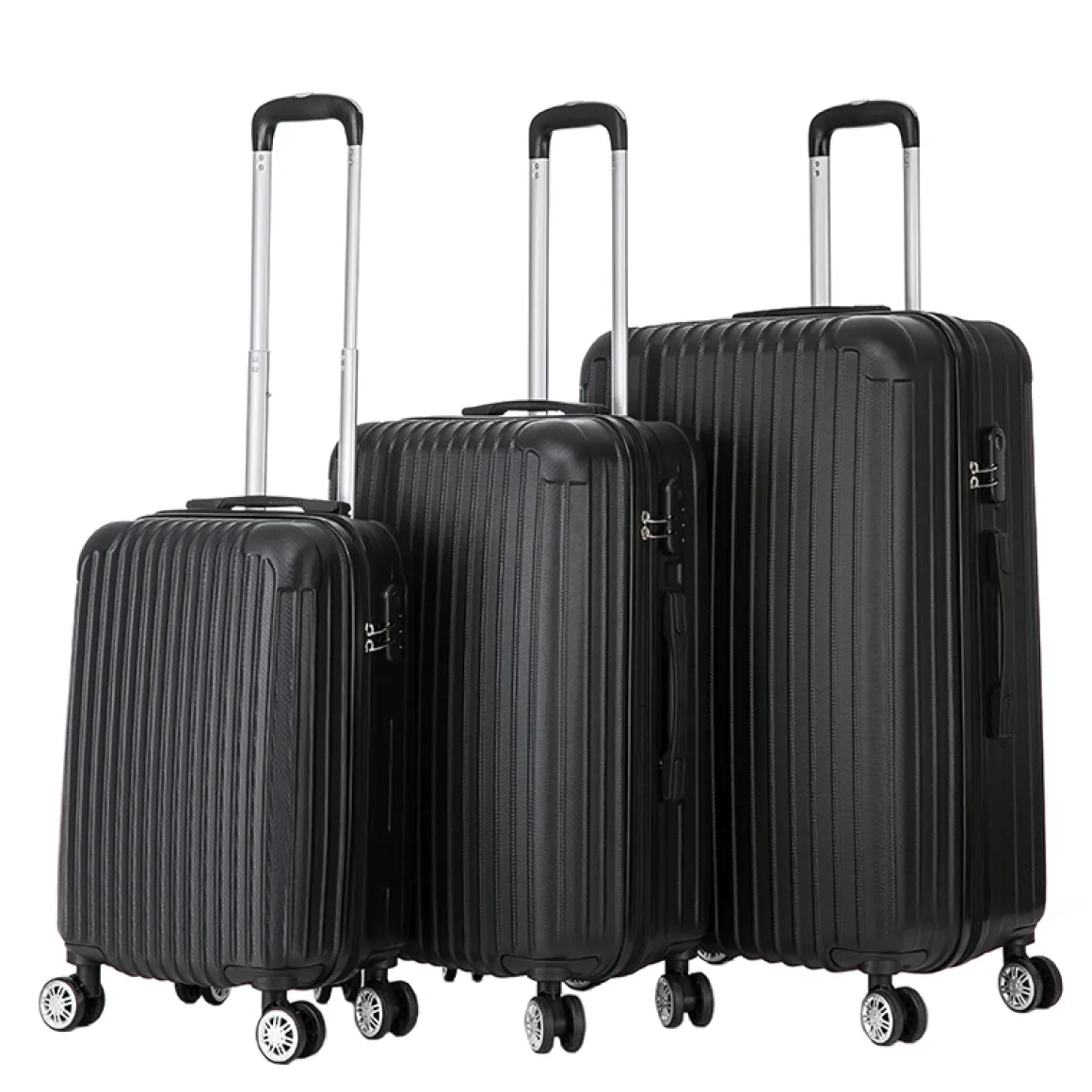 Reisekoffer Hartschalenkoffer LINN 3er Set schwarz