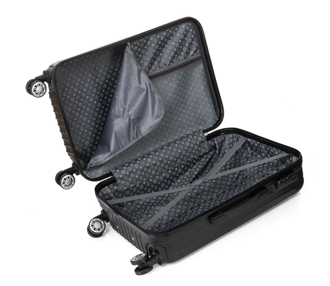Reisekoffer Hartschalenkoffer LINN 3er Set schwarz