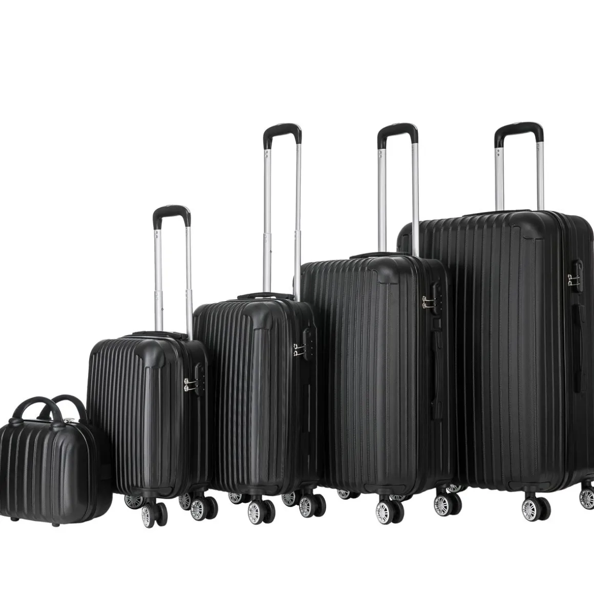 Reisekoffer Hartschalenkoffer LINN 5er Set schwarz