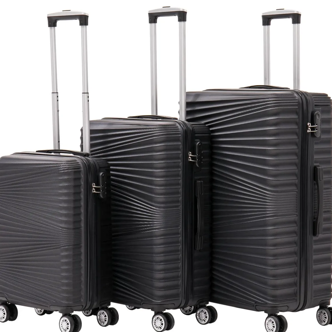 Reisekoffer Hartschalenkoffer NIA 3er Set schwarz