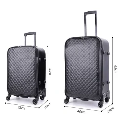 Reisekoffer Leder ODA 2er Set schwarz