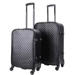 Reisekoffer Leder ODA 2er Set schwarz
