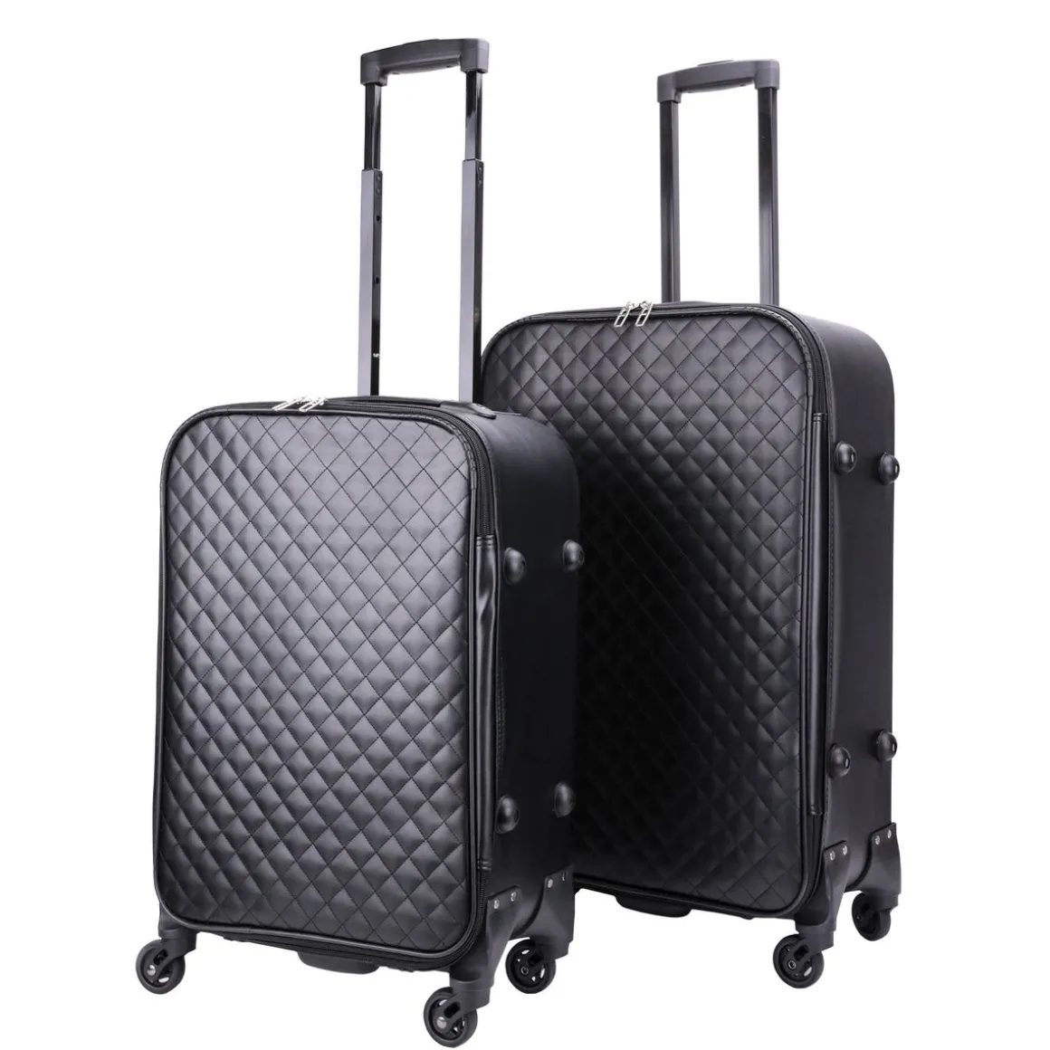 Reisekoffer Leder ODA 2er Set schwarz