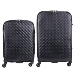 Reisekoffer Leder ODA 2er Set schwarz