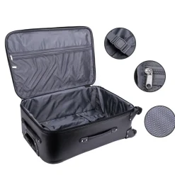Reisekoffer Leder ODA 2er Set schwarz