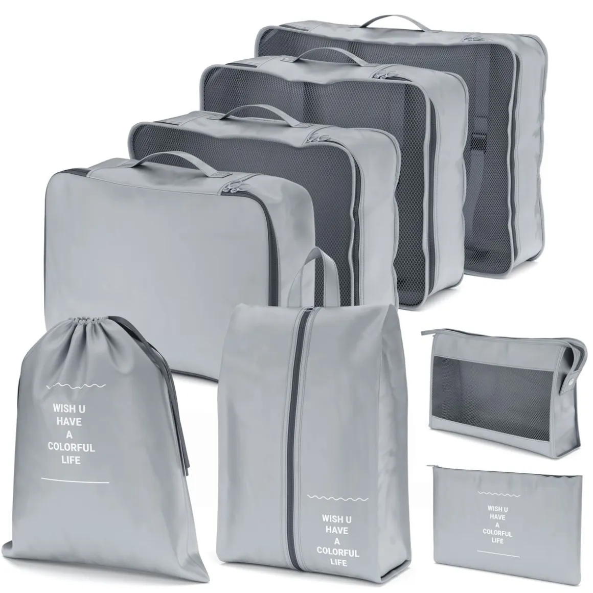 Reiseorganizer Set 8-teilig grau