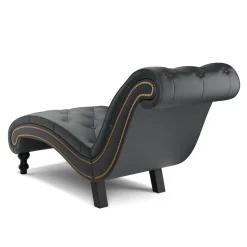 Relaxliege Leder schwarz