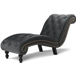 Relaxliege Leder schwarz